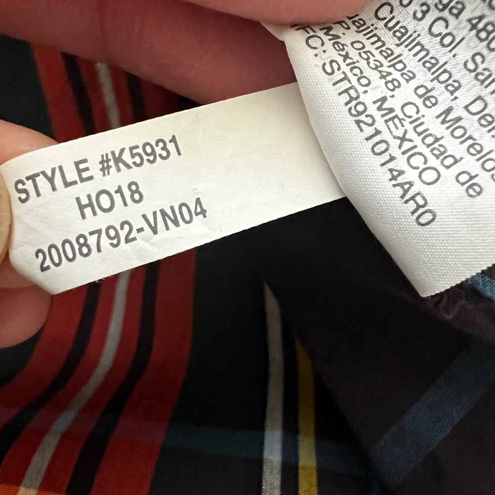 J CREW Stewart Plaid Ruffle Neck Blouse Top Shirt Poplin Tartan Cotton Keyhole 2 - Picture 5 of 6
